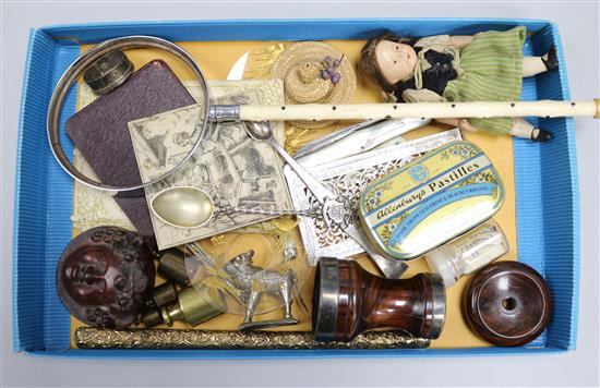A quantity of mixed collectables and parasol handles